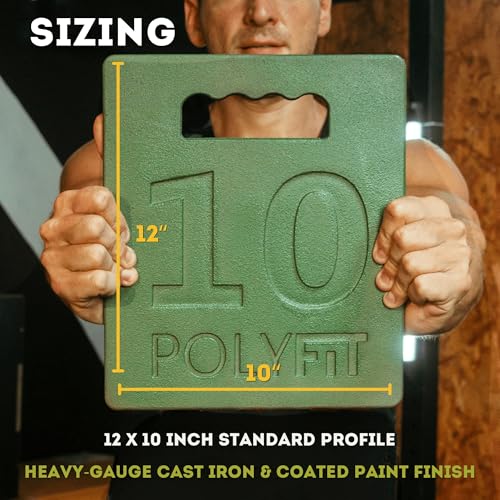 Polyfit 10LB Cast Iron Rucking Weight Plate for Backpacks & Fitness Training