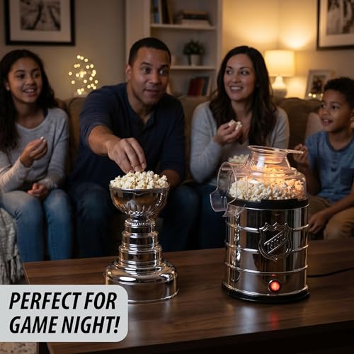 Uncanny Brands NHL Stanley Cup Popcorn Maker - Hot Air Microwave Style