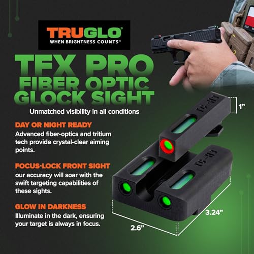 Low Set Handgun Sight - Truglo TFX PRO Night & Fiber Optic Sight