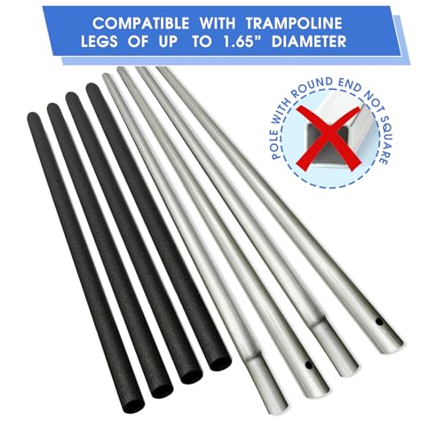 Trampoline Replacement Net Poles Set for 10-16 ft Frames with Foam Covers