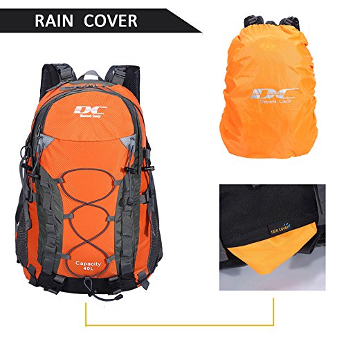 Diamond Candy Orange 40L Waterproof Hiking Backpack for Men and Women