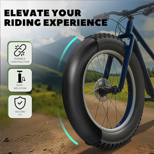 Fat Bike Inner Tube 24x4.0 Schrader Valve 2-Pack - Compatible with Mountain & E-Bikes