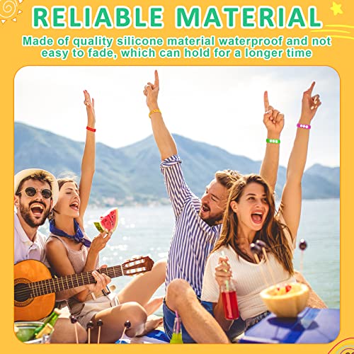 Silicone Wristbands Set - 30 Pieces, 10 Colors, Adjustable, Waterproof
