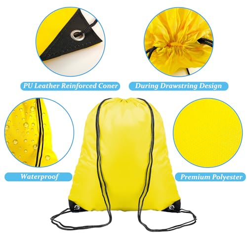 120 Pack Multicolor Drawstring Bags Bulk for Gym Sports Travel - New 12 Colors
