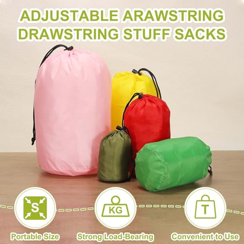 Waterproof Nylon Stuff Sack 9x16 Inch Travel Dry Bag for Camping Hiking Green