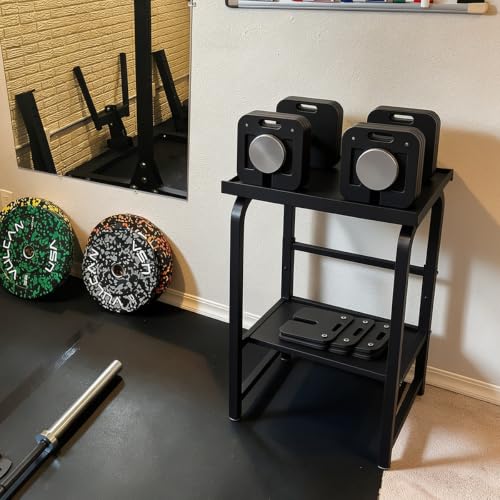 Heavy Duty Adjustable Dumbbell & Kettlebell Storage Rack - Home Gym Organizer
