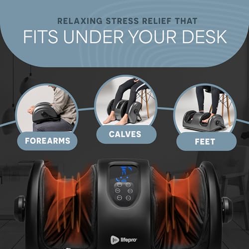 Lifepro RelaxaTilt Shiatsu Foot Massager with Heat and Deep Tissue Rollers