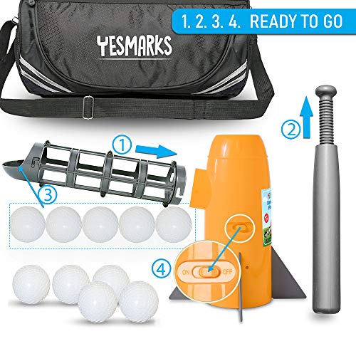 Kids Auto Baseball Pitching Machine Set with Bat and 10 Balls - Outdoor Sports Toy