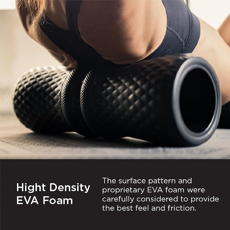 ROLL Recovery R4 Body Roller Boulder Black – Targeted Muscle Relief & Pain Management