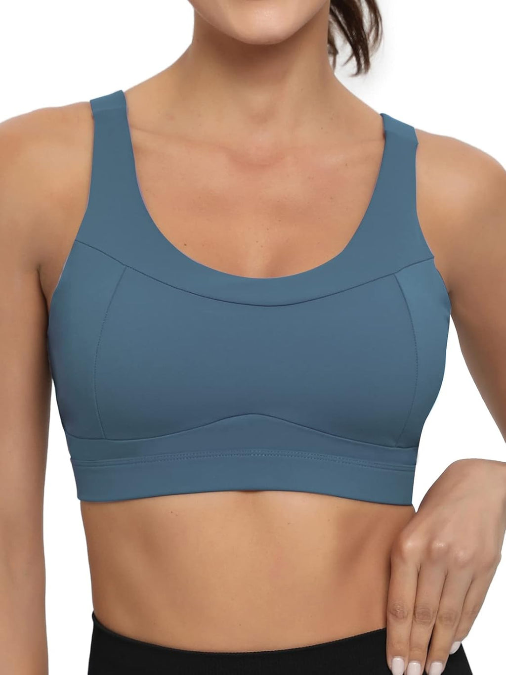 RUNNING GIRL High Impact Sports Bra - Racerback Workout Crop Top for Women | Comfortable Push-Up Design