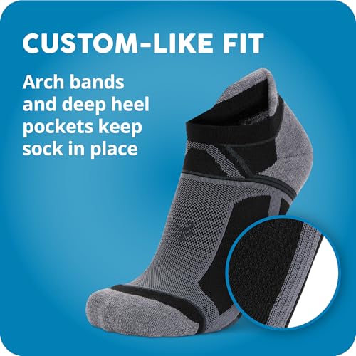 Unisex Athletic Running Socks with Cushioning Impact Resistance - Black, Medium