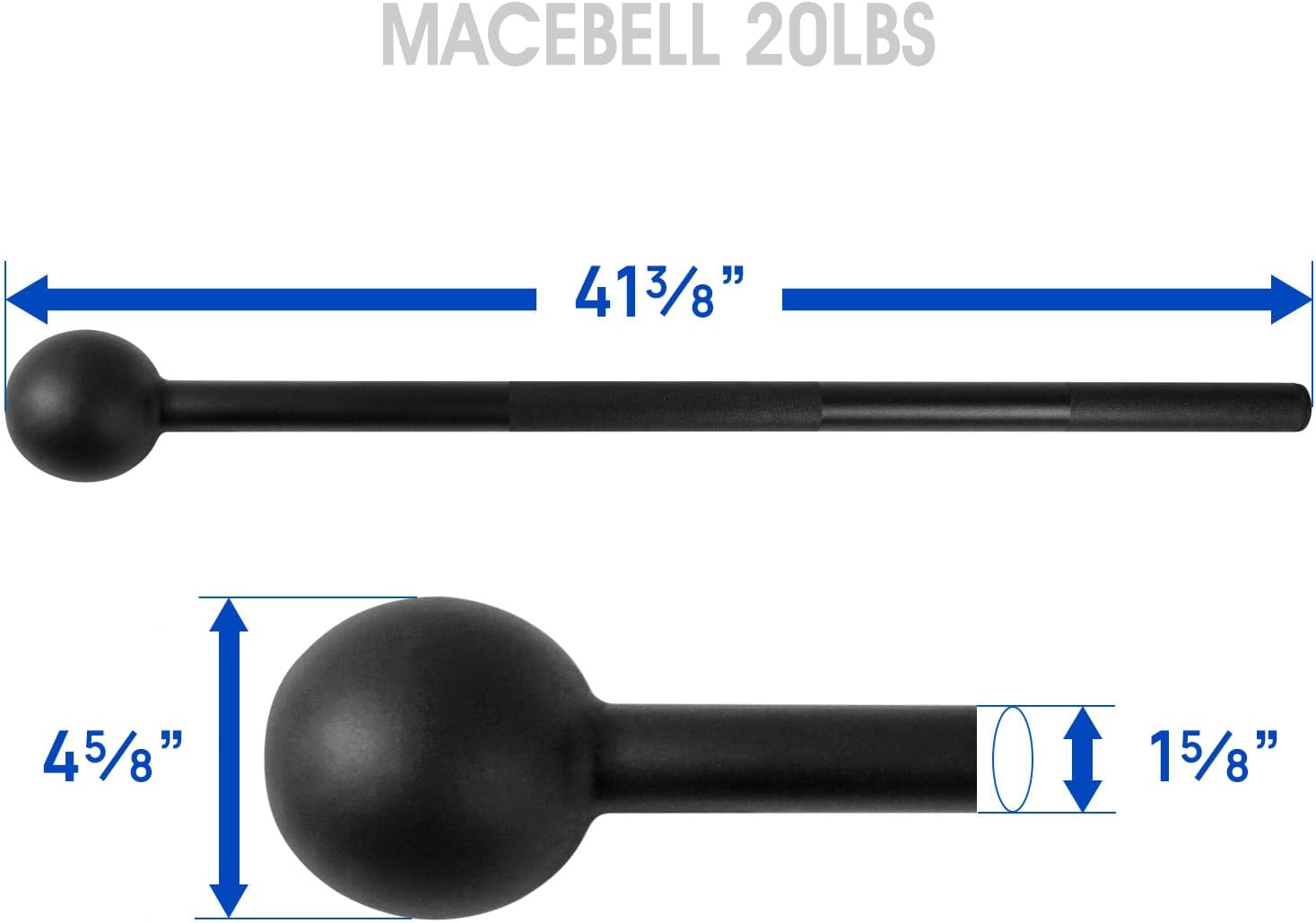 Yes4All Steel Mace Bell - Full Body Strength Training Tool for Muscles & Flexibility | 5-30 LB Options