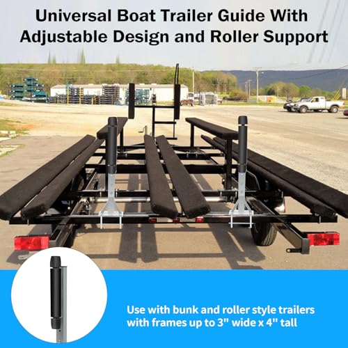 Adjustable Boat Trailer Guide-On with Rollers - Heavy Duty Side-Mount System