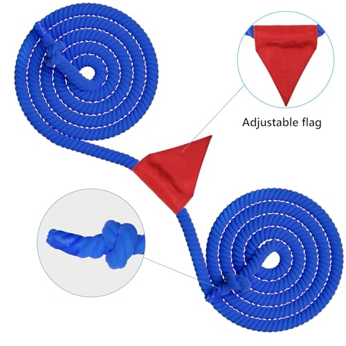 Kids & Adult Tug of War Rope 25FT with Flag, Durable Outdoor Play Equipment - Blue
