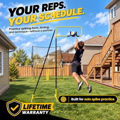 Apex Sports Volleyball Spike Trainer - Adjustable Solo Practice Station