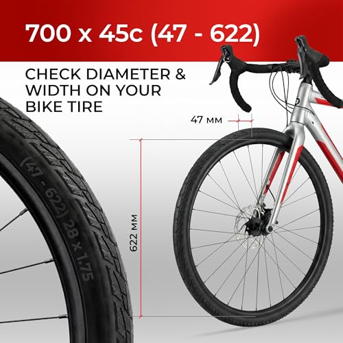 700 x 45c Foldable Bike Tires with Anti-Puncture Layer for City and Gravel Bikes