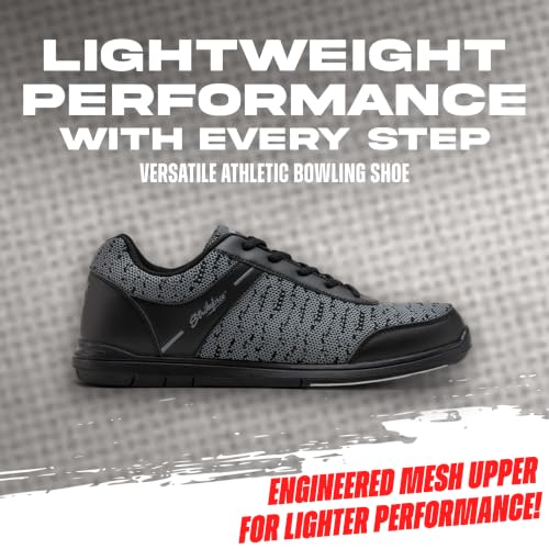Men's Athletic Bowling Shoes - 10.5 Black Steel Mesh, Left/Right Hand