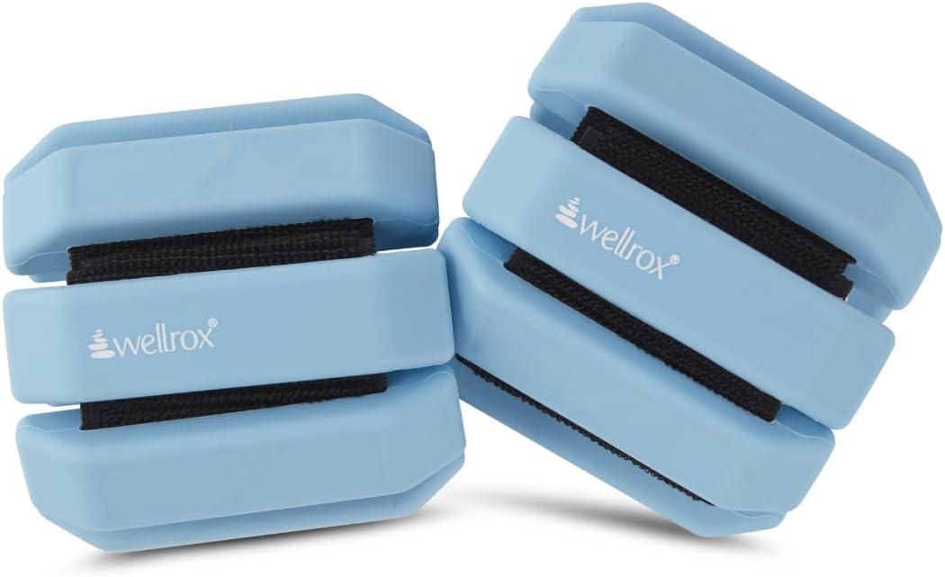 Wellrox Weighted Bangles - Adjustable Ankle & Wrist Weights for Men & Women - 2 lbs Set (1 lb Each) | Ideal for Pilates, Yoga, Running & Walking