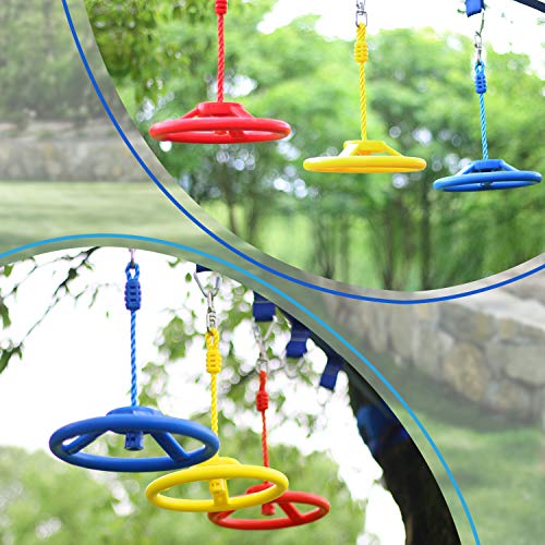 Rainbow Craft Multicolored Ninja Obstacle Course Kit with Rings, Wheels & Monkey Bars for Kids & Adults