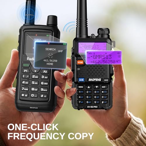 Radioddity GM-30 Plus GMRS Walkie-Talkie 1000 Channels GPS Tracking 2 Pack + 2x15.5" Antennas & Cables