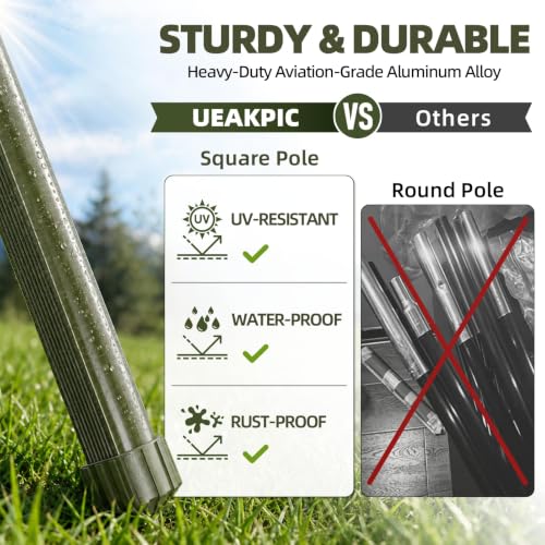 Telescoping Camping Tarp Poles Set of 2 - Adjustable Aluminum Tent Support 3.28-8.2FT
