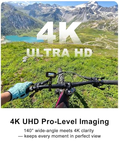 Bextgoo Black 4K Waterproof Body Camera with 64GB, 1200mAh Battery, POV Action Cam for Vlogging & Travel