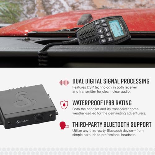 Cobra 75 All Road Wireless CB Radio - Dual-Mode AM/FM, Full 40 Channels, Compact Off-Road Edition