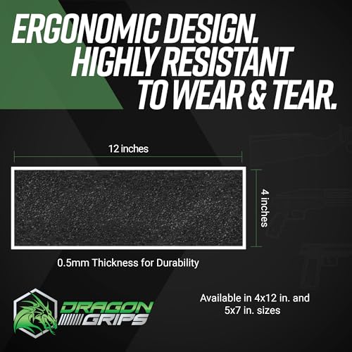 Dragon Grips Rubber Grip Tape 4x12 Inches - Tactical Firearm & Weapon Grip Tape - Pack of 1