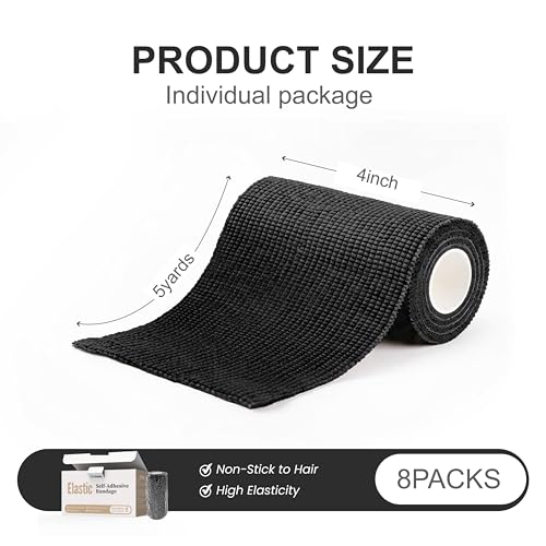 Onida 4" x 5 Yards Self Adhesive Elastic Bandage Wrap - Black