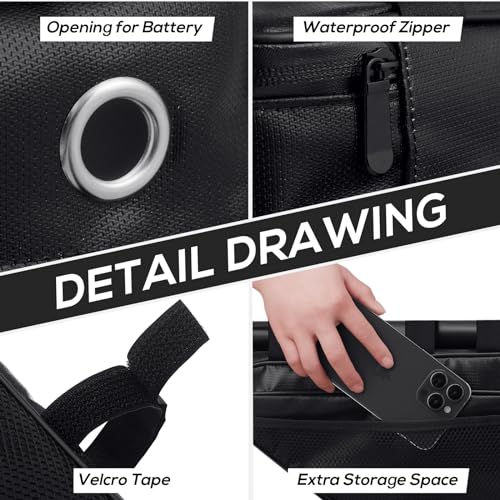 Fireproof Electric Scooter Battery Bag - 15x13x10 Inches Ebike Saddlebag