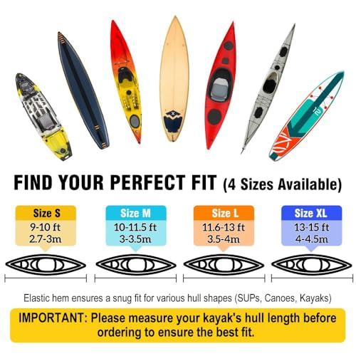 800D Heavy-Duty Waterproof Kayak Cover 11.6-13ft for Outdoor Storage