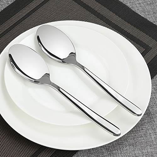 8-Piece Stainless Steel Buffet Serving Spoons Set - Durable & Easy to Wash