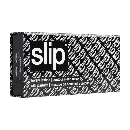 SLIP Black Contour Silk Sleep Mask - Lash-Friendly, Light Blocking Night Mask