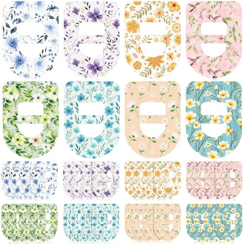 Waterproof Adhesive Patches for Omnipod 5 CGM - Floral Pattern, 32 Pack - Sweat & Water Resistant