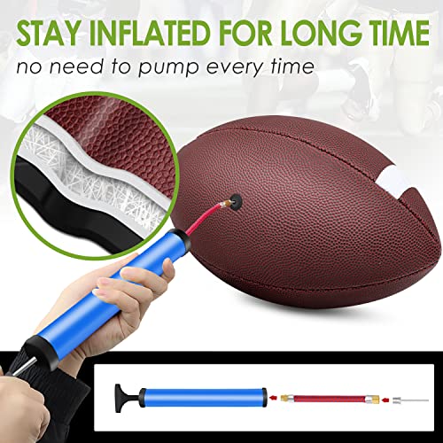 Jiaonun 12 Pack Official Size 9 Footballs with Pump, Inflatable Leather Footballs for Youth & Adults