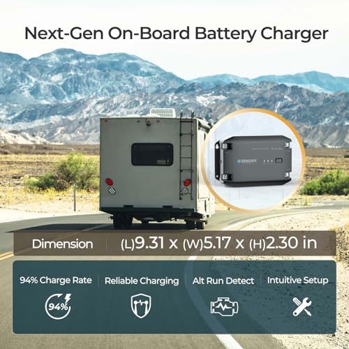 Renogy REGO 12V 20A DC-DC Battery Charger with Cold Start - Multi-Stage for Lithium, AGM, Gel Batteries