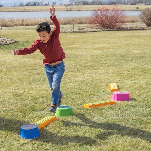 edxeducation Step-a-Trail Obstacle Course for Kids - Logs & Stumps, Indoor & Outdoor