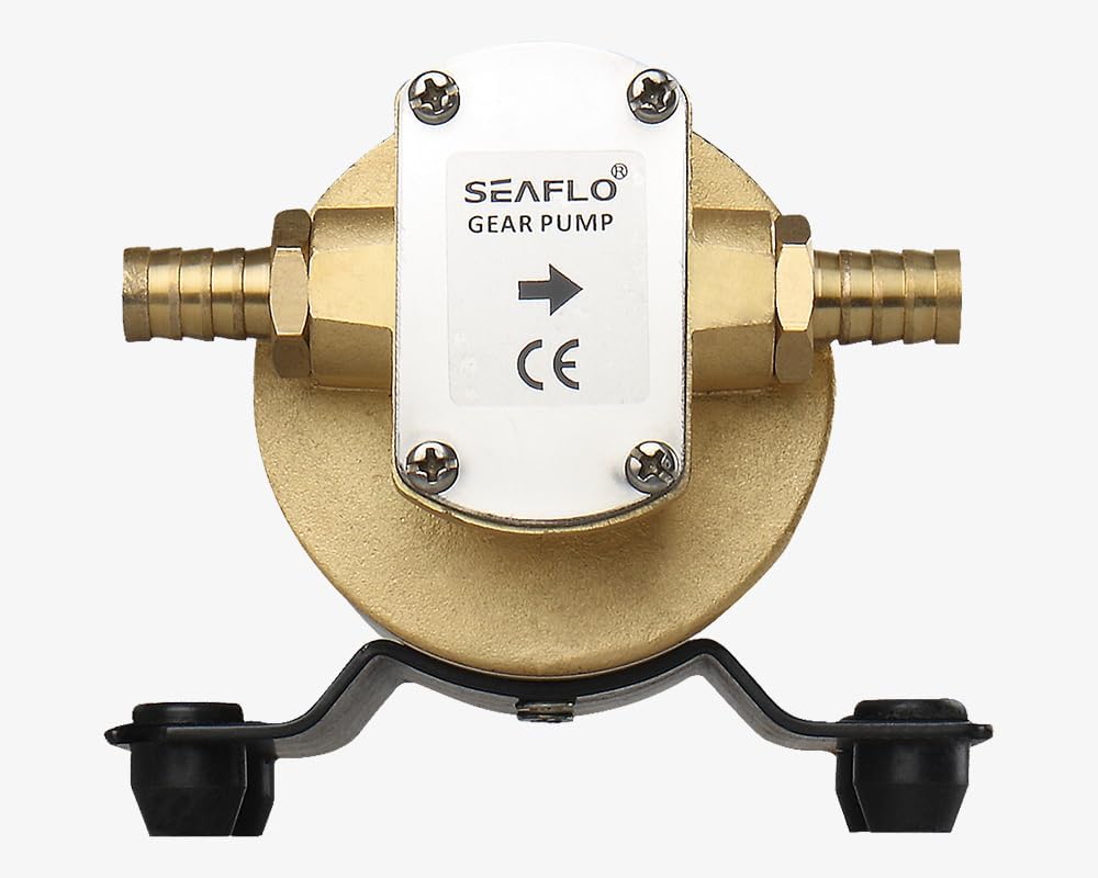 SEAFLO 12V Self-Priming Gear Pump - 3.2 GPM Diesel Fuel Transfer with Reversible Flow & Copper Impeller