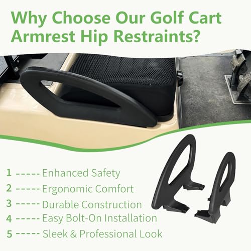 Golf Cart Arm Rest Hip Restraint Pair for Club Car Precedent 2004-2011