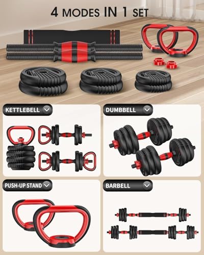 UNNMIIY Adjustable Dumbbell Set 20lb (10lb Pair) Free Weights for Home Gym