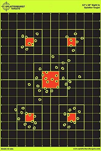 Splatterburst 12"x18" Sight-In Target - Bright Fluorescent Yellow for Instant Shot Visibility!
