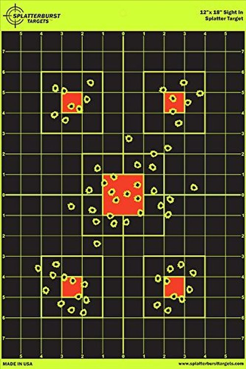 10 Pack - 12” x18” Sight in Splatterburst Target - Instantly See Your Shots Burst Bright Florescent Yellow Upon Impact!