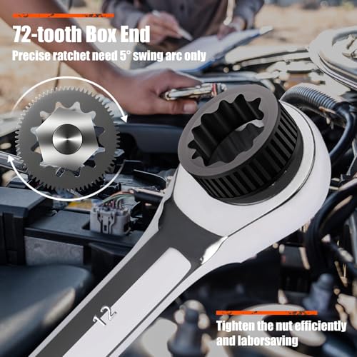 Egofine 18-Piece Metric Ratcheting Wrench Set with Storage Bag, Chrome Vanadium Steel