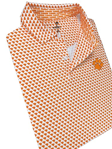 Warner Safari Clemson Tigers Men's Golf Polo Shirt - Orange, Size Large, Officially Licensed