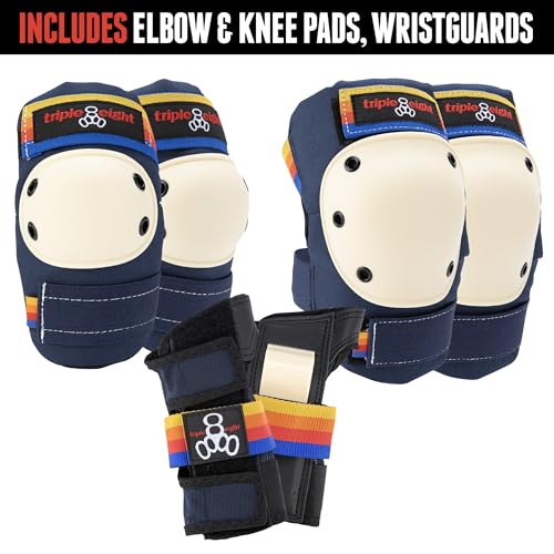Triple Eight Saver Series 3-Pack Skate Pad Set with Large Size Variation