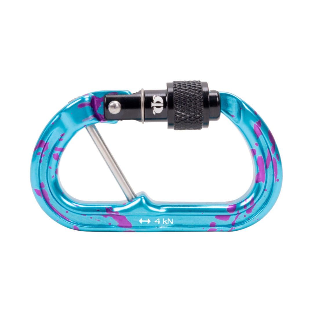Omega Pacific Micro Raider Captive Aluminum Keylock Screw-Lok - Our Top Carabiner has Been Scaled Down to Create The Ultimate Accessory Connector (Blue Crush)