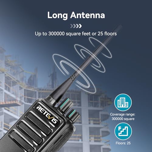 Retevis RB29 FRS Two-Way Radio Long Range with Shoulder Microphone - Durable, Waterproof, License-Free