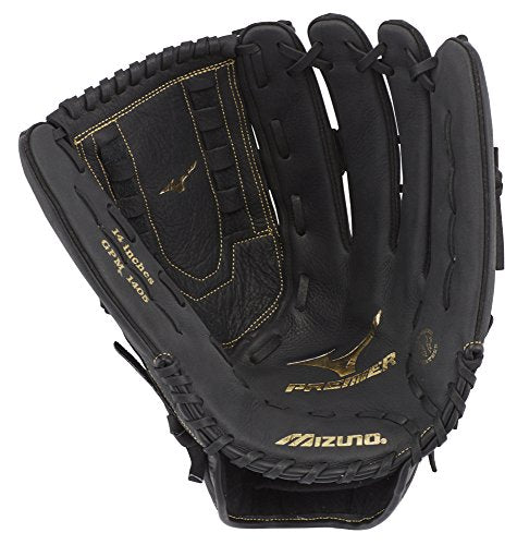 Mizuno Adult Premier Slowpitch Softball Glove 14" Outfield Tartan Web Black/Gold