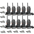 TIDRADIO 5.5-Mile Long Range Walkie Talkies with Upgrade Earpiece - 10 Pack FCC Certified