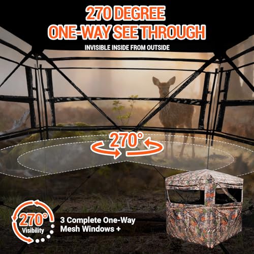 FUNHORUN 2-3 Person 270° See Through Pop-Up Hunting Blind for Deer & Turkey